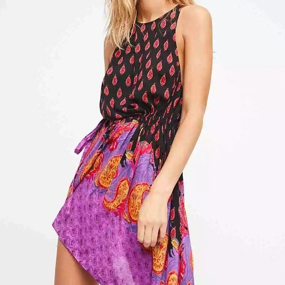 NEW‼️ Free People Summer Boho Dress, Pink Black Tie XS - Picture 2 of 7